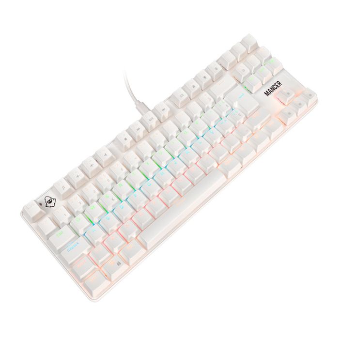 Teclado Mecanico Mancer Shade MK3, Rainbow, Switch Huano Vermelho, Branco, MCR-SHM3-WH01