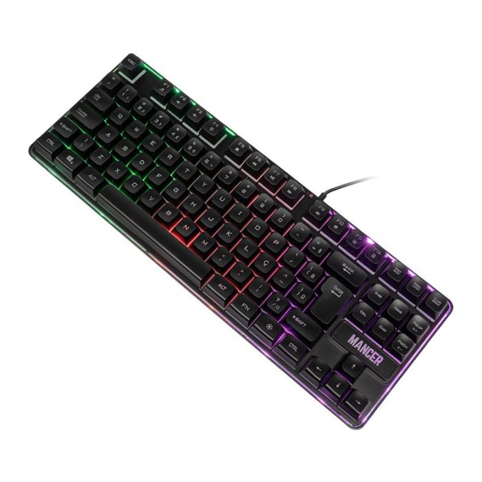 Teclado Gamer Mancer Veyra, Rainbow, ABNT2, Preto, MCR-VYRA-RBW01