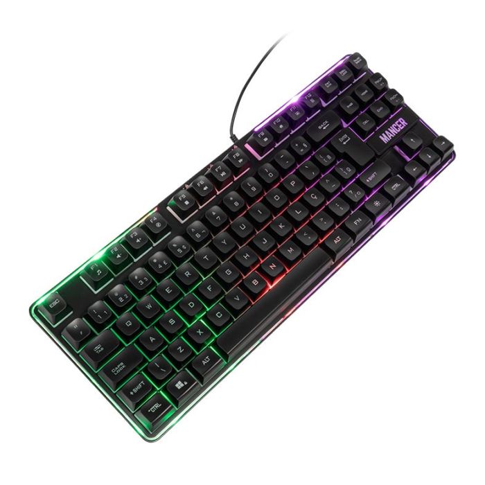 Teclado Gamer Mancer Veyra, Rainbow, ABNT2, Preto, MCR-VYRA-RBW01