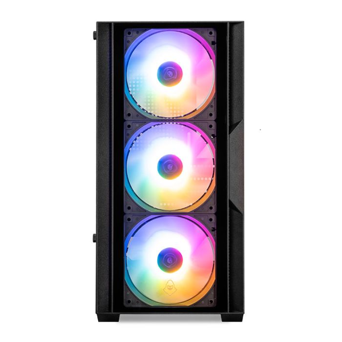 Gabinete Gamer Mancer Ward V3, Mini-Tower, Lateral de Vidro, Com 3 Fans, Preto, MCR-WD3-BK-3F