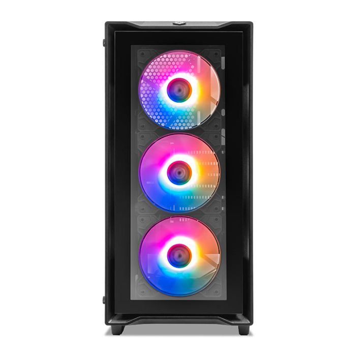 Gabinete Gamer Mancer Ward V2, Rainbow, Mid-Tower, Lateral De Vidro, Com 3 Fans, Preto, MCR-WRDV2-BK