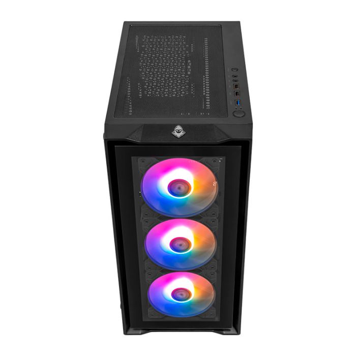 Gabinete Gamer Mancer Ward V2, Rainbow, Mid-Tower, Lateral De Vidro, Com 3 Fans, Preto, MCR-WRDV2-BK