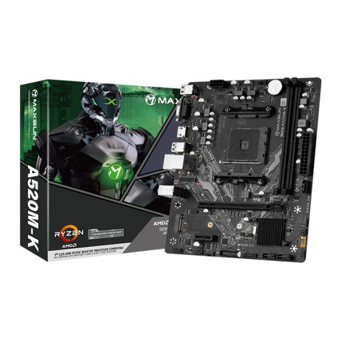 Placa Mae Maxsun Challenger A520M-K, DDR4, Socket AMD AM4, M-ATX, Chipset AMD A520,  MS-CHALLENGER-A520MK