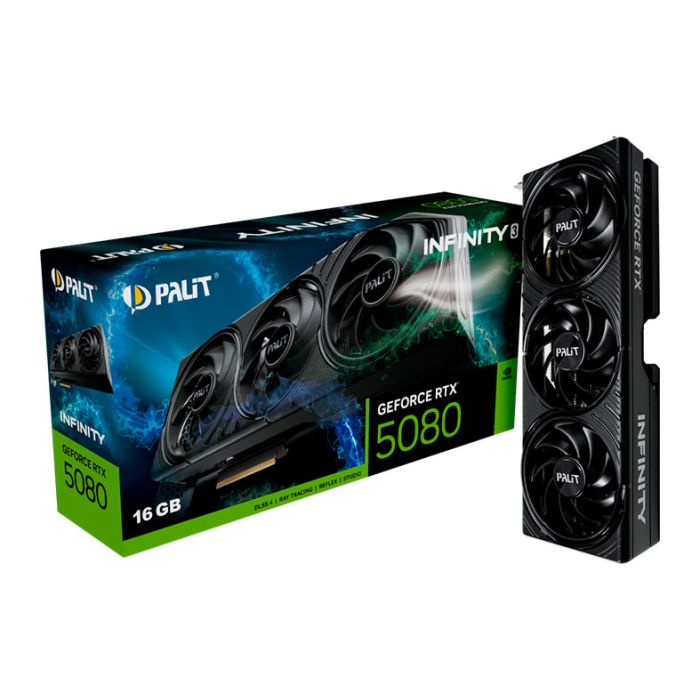 Placa de Video Palit GeForce RTX 5080 Infinity 3, 16GB, GDDR7, 256-bit, NE75080019T2-GB2035S-NAC