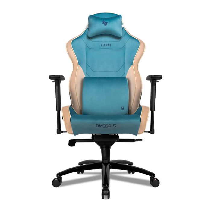 Cadeira Gamer Pichau Omega S, Espuma Moldada, Braco 3D, Azul e Creme, PCH-OMGS-BWT