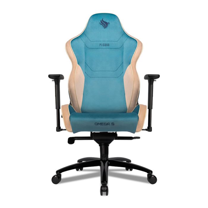 Cadeira Gamer Pichau Omega S, Espuma Moldada, Braco 3D, Azul e Creme, PCH-OMGS-BWT