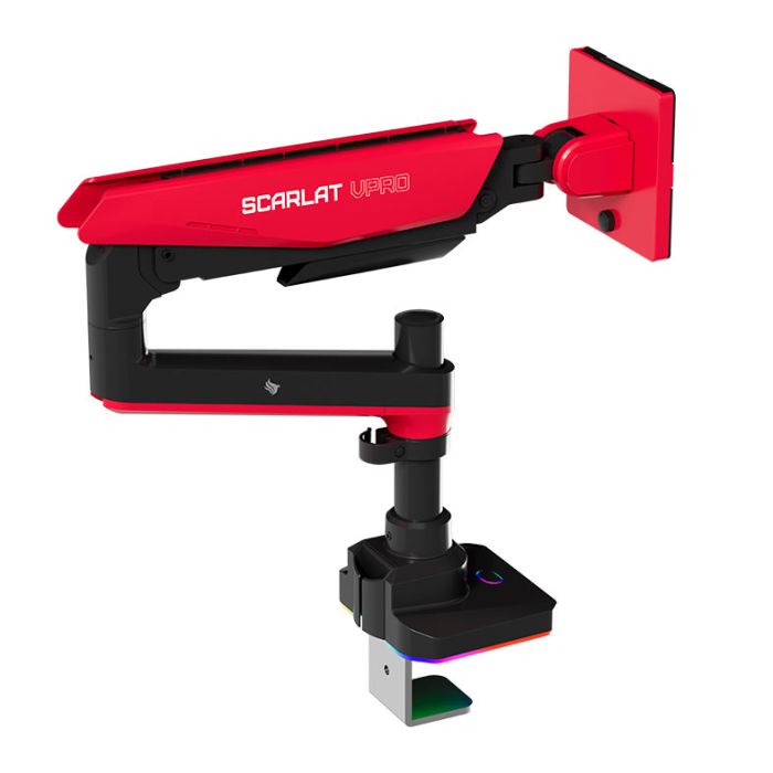 Suporte Articulado Para Monitor Pichau Scarlat VPro, RGB, 17 Pol a 42 Pol, Vermelho e Preto, PCH-SRLTPRO-RD01