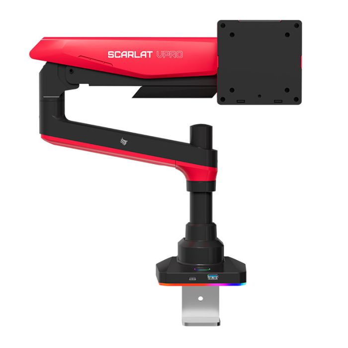 Suporte Articulado Para Monitor Pichau Scarlat VPro, RGB, 17 Pol a 42 Pol, Vermelho e Preto, PCH-SRLTPRO-RD01