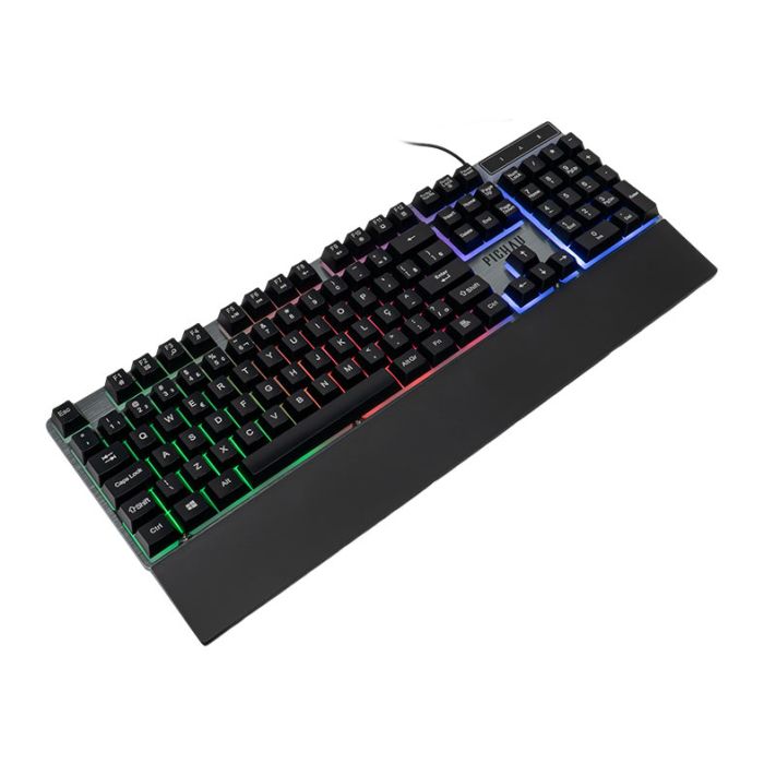 Teclado Gamer Pichau Venus E1, Rainbow, ABNT2, Preto, PCH-VNSE-RBW01