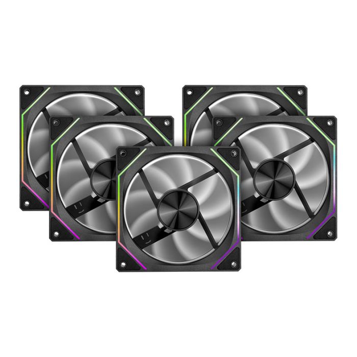 Kit Ventoinhas Pichau Ventus NX, ARGB, 5x120mm, Preto, PCH-VTNX5-BK01