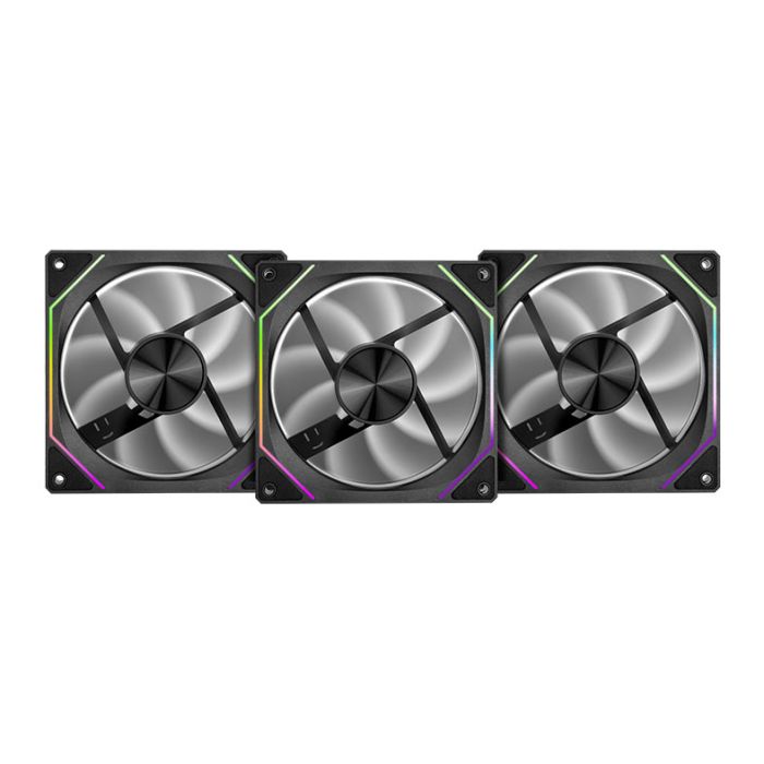Kit Ventoinhas Pichau Ventus NX Reverse, ARGB, 3x120mm, Preto, PCH-VTNXR3-BK01