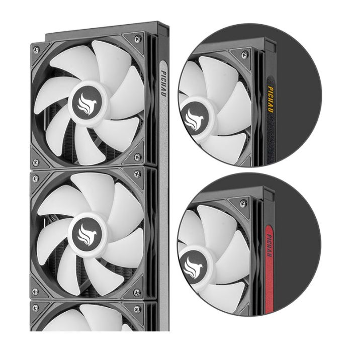Water Cooler Pichau Aqua 360X P1 Black Edition, 360mm, ARGB, Display LCD Customizavel, PG-AQ360X-BLK01