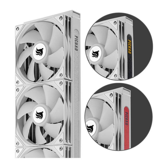 Water Cooler Pichau Aqua 360X P1 White Edition, 360mm, ARGB, Display LCD Customizavel, PG-AQ360X-WH01