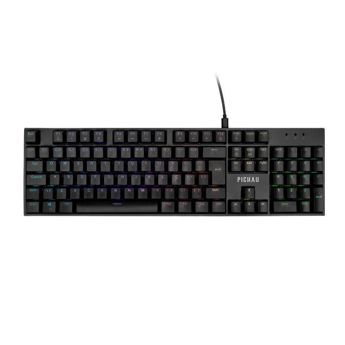Teclado Mecanico Pichau Aurum V100, RGB, Switch Huano Vermelho, Preto, PG-ARM-RGB01