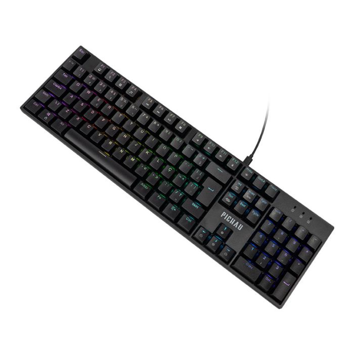 Teclado Mecanico Pichau Aurum V100, RGB, Switch Huano Vermelho, Preto, PG-ARM-RGB01