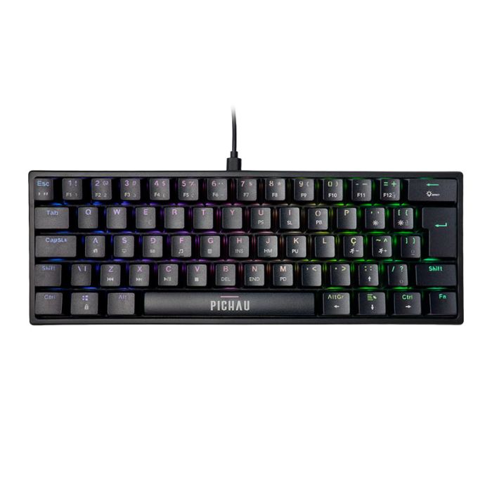 Teclado Mecanico Pichau Aurum V60, RGB, PBT, Switch Huano Vermelho, Preto, PG-ARML-RGB01