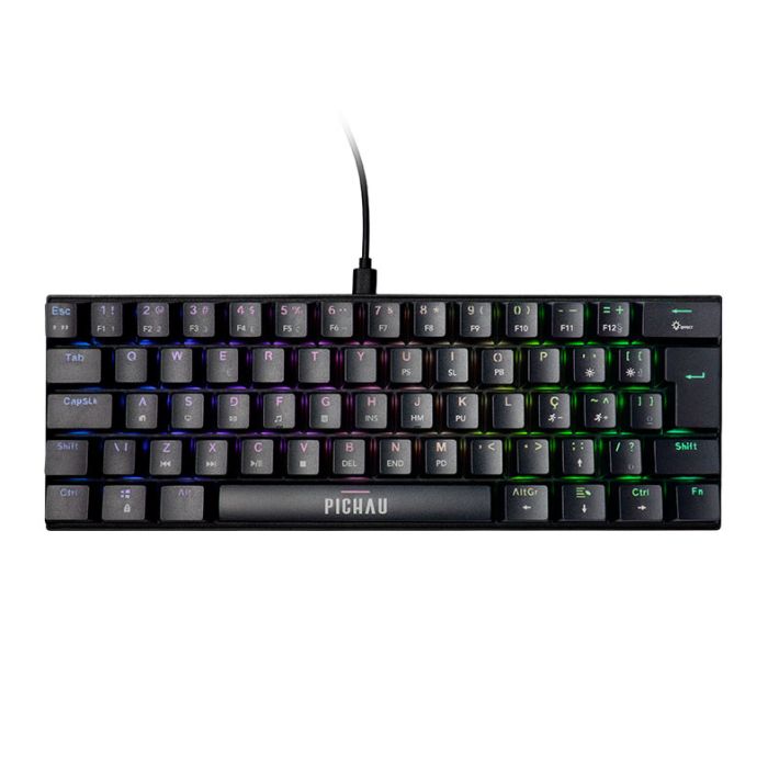 Teclado Mecanico Pichau Aurum V60, RGB, PBT, Switch Huano Vermelho, Preto, PG-ARML-RGB01