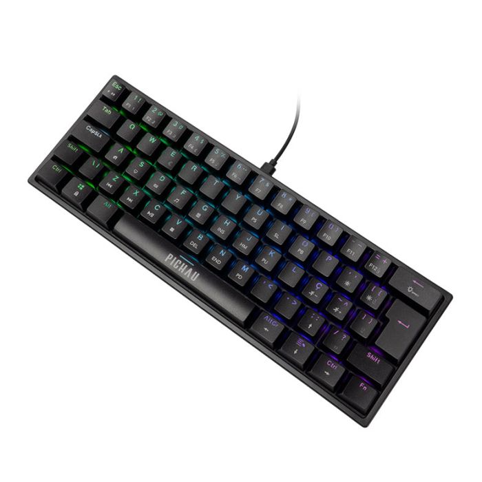 Teclado Mecanico Pichau Aurum V60, RGB, PBT, Switch Huano Vermelho, Preto, PG-ARML-RGB01