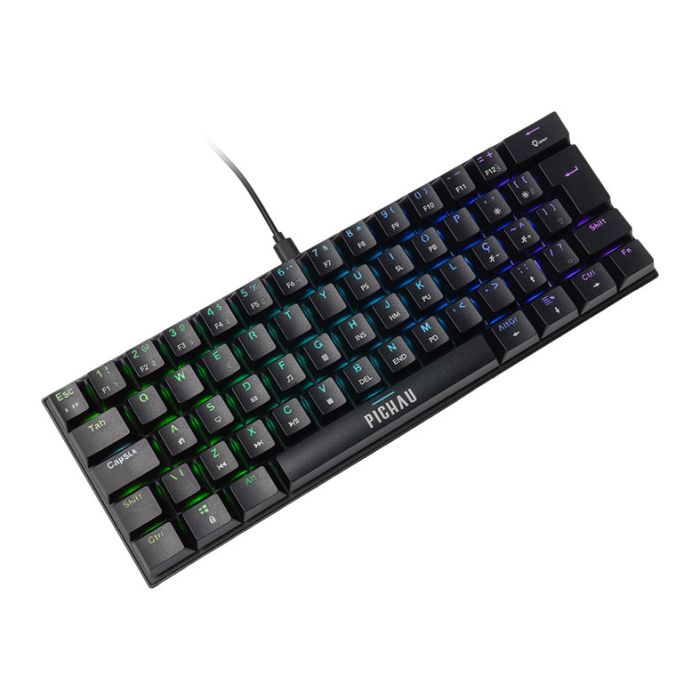 Teclado Mecanico Pichau Aurum V60, RGB, PBT, Switch Huano Vermelho, Preto, PG-ARML-RGB01