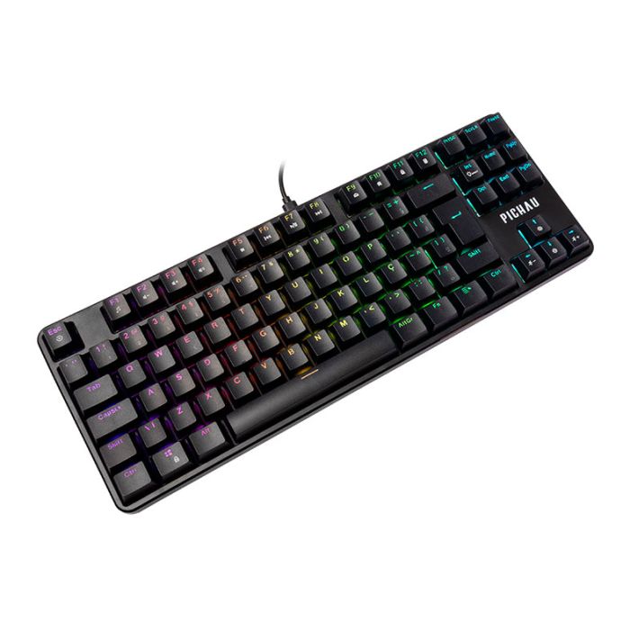 Teclado Mecanico Pichau Aurum V80, RGB, Switch Huano Vermelho, Preto, PG-ARMT-RGB01