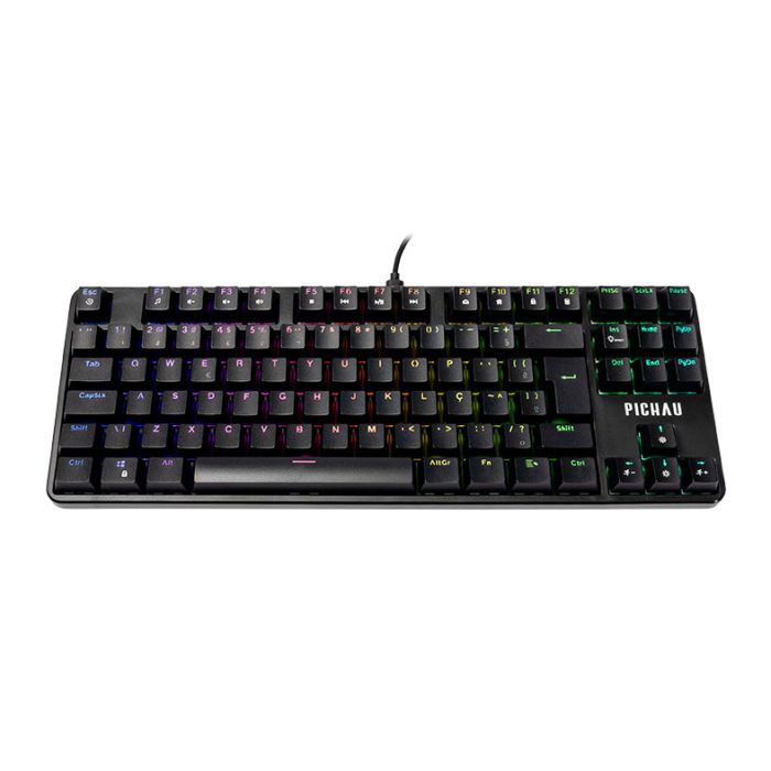 Teclado Mecanico Pichau Aurum V80, RGB, Switch Huano Vermelho, Preto, PG-ARMT-RGB01