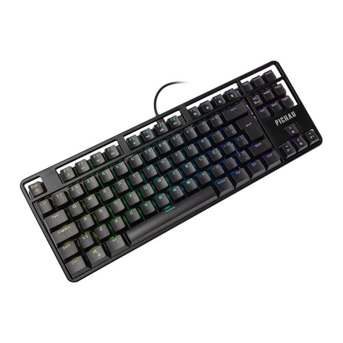 Teclado Mecanico Pichau Aurum V80, RGB, Switch Huano Vermelho, Preto, PG-ARMT-RGB01