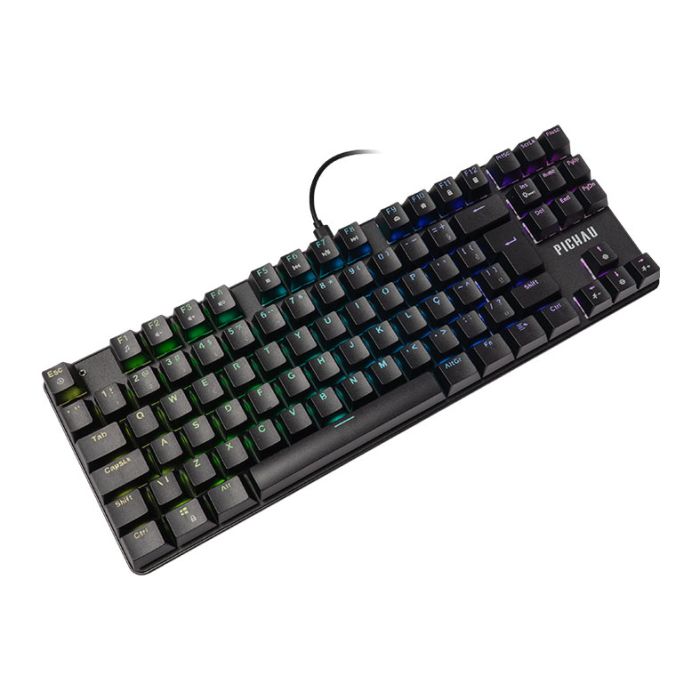 Teclado Mecanico Pichau Aurum V80, RGB, Switch Huano Vermelho, Preto, PG-ARMT-RGB01