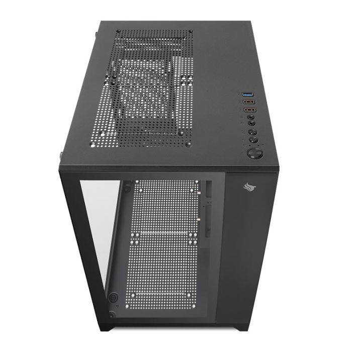 Gabinete Gamer Pichau Atom X, Mini-Tower, Lateral de Vidro, Com 2 Fans, Preto, PG-ATOMX-BK
