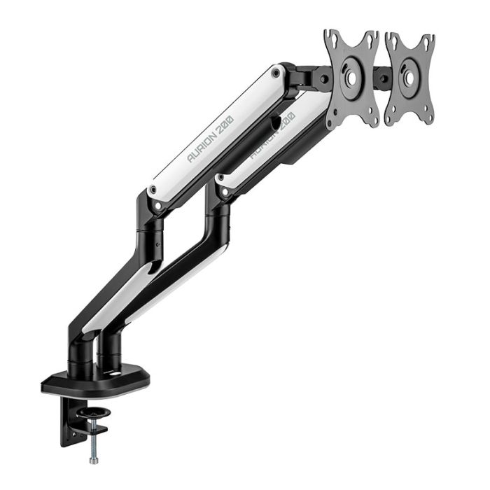 Suporte Articulado Para Dois Monitores Pichau Aurion 200, RGB, 17 Pol. a 32 Pol., Preto e Branco, PG-AUR200-RGB01