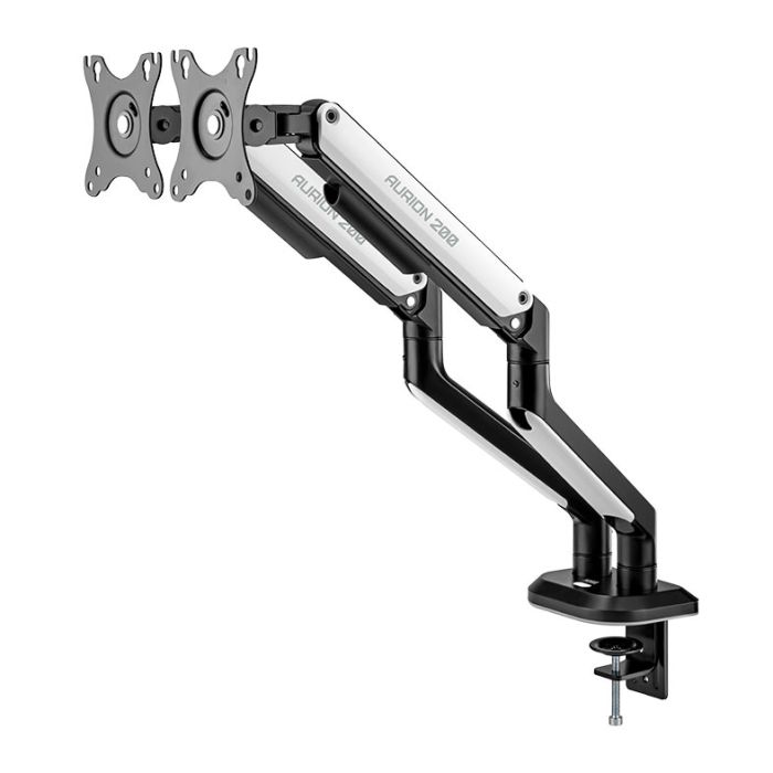 Suporte Articulado Para Dois Monitores Pichau Aurion 200, RGB, 17 Pol. a 32 Pol., Preto e Branco, PG-AUR200-RGB01