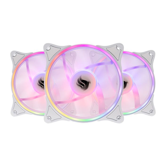 Kit Ventoinhas Pichau Dual Ring P1, ARGB, 3x120mm + Controladora, Branca, PG-DRP-WH01