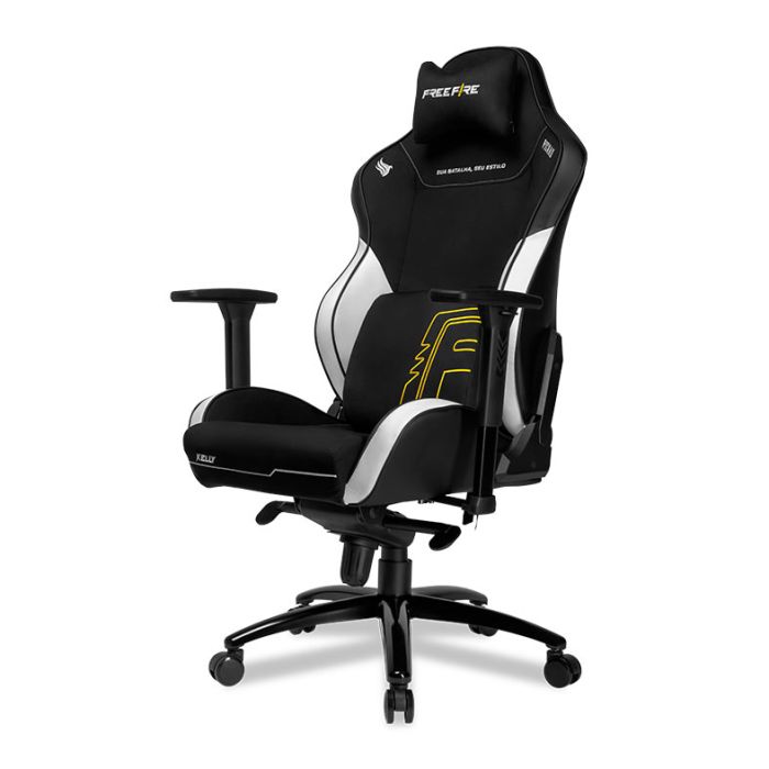 Cadeira Gamer Pichau Omega S Freefire Kelly, Espuma Moldada, Braco 3D, Preto e Branco, PG-FF-KELLY
