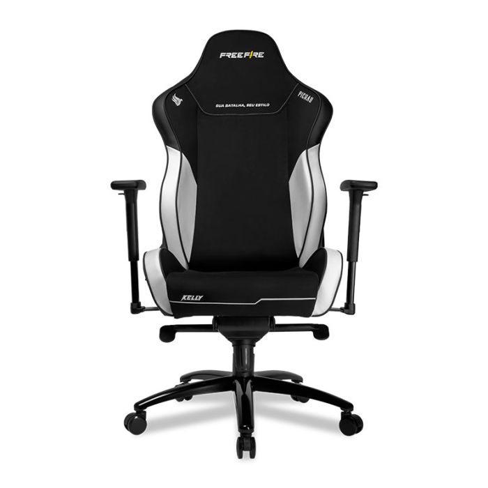 Cadeira Gamer Pichau Omega S Freefire Kelly, Espuma Moldada, Braco 3D, Preto e Branco, PG-FF-KELLY