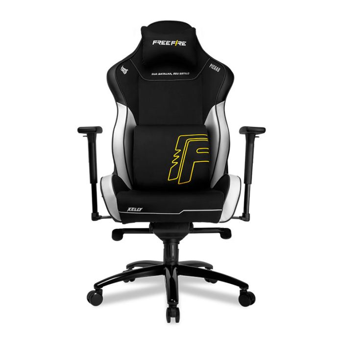 Cadeira Gamer Pichau Omega S Freefire Kelly, Espuma Moldada, Braco 3D, Preto e Branco, PG-FF-KELLY