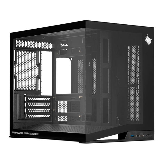 Gabinete Gamer Pichau Osiris, Mini-Tower, Lateral de Vidro, Preto, PG-OSI-BK