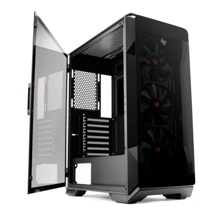 Gabinete Gamer Pichau Pouter 3 Lateral De Vidro Preto, PG-P03-BK