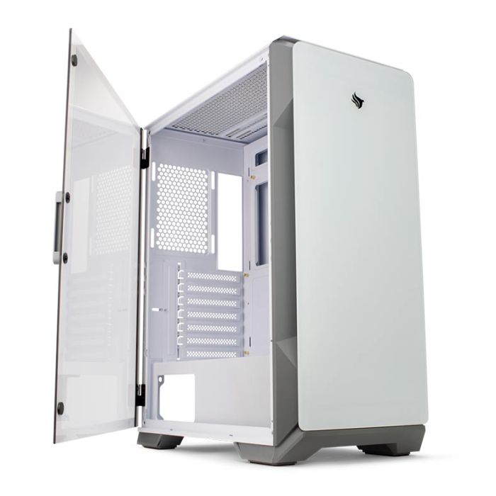 Gabinete Gamer Pichau Pouter 3 Lateral De Vidro Branco, PG-P03-WT