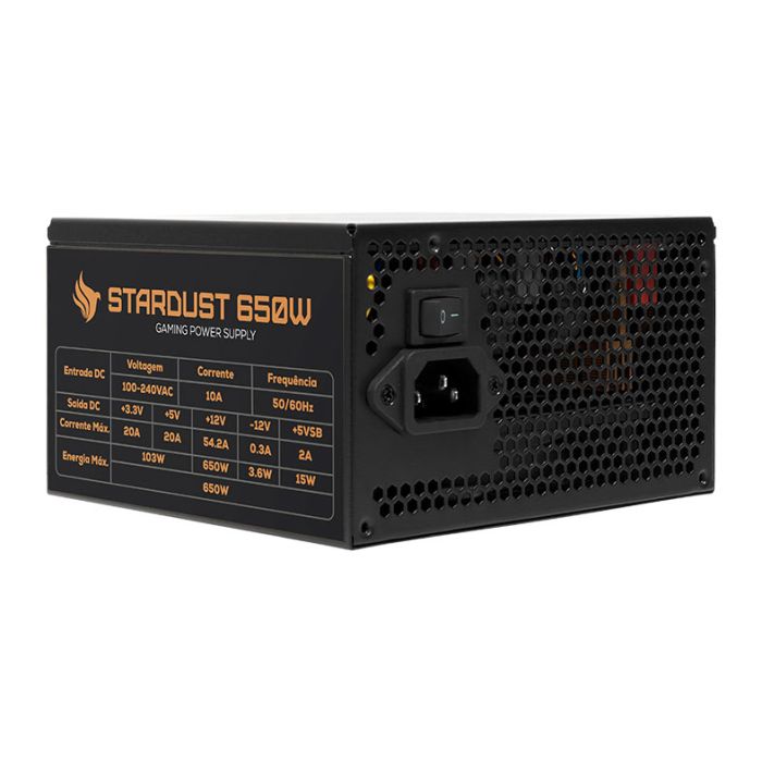 Fonte Pichau Stardust, 650W, Full Modular, Cybenetics Bronze, Preto, PG-ST650-BK01