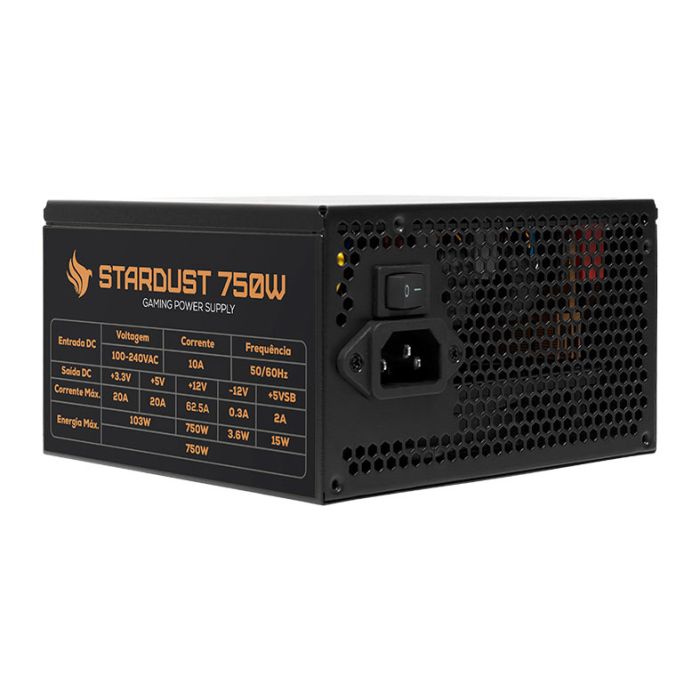 Fonte Pichau Stardust, 750W, Full Modular, Cybenetics Bronze, Preto, PG-ST750-BK01