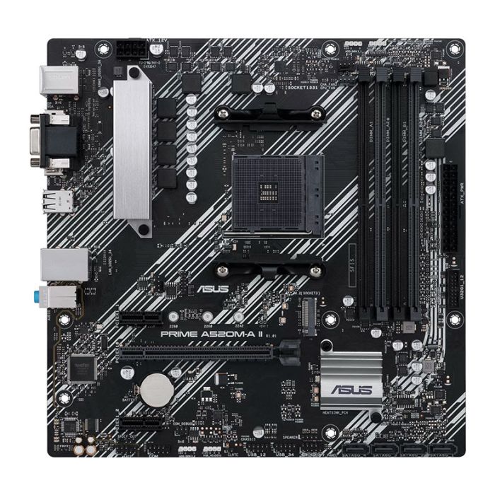 Placa Mae Asus PRIME A520M-A II, DDR4, Socket AM4, Chipset AMD A520, PRIME A520M-A II