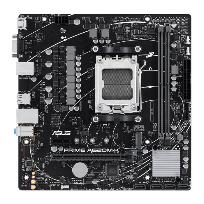 Placa Mae Asus PRIME A620M-K, DDR5, Socket AMD AM5, M-ATX, Chipset AMD A620, PRIME-A620M-K