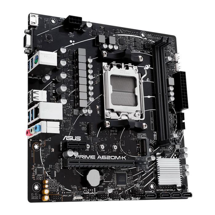 Placa Mae Asus PRIME A620M-K, DDR5, Socket AMD AM5, M-ATX, Chipset AMD A620, PRIME-A620M-K