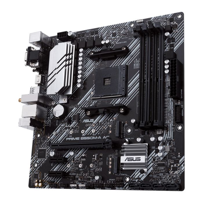 Placa Mae Asus PRIME B550M-A AC, Wifi, DDR4, Socket AM4, M-ATX, Chipset AMD B550, PRIME-B550M-A-AC