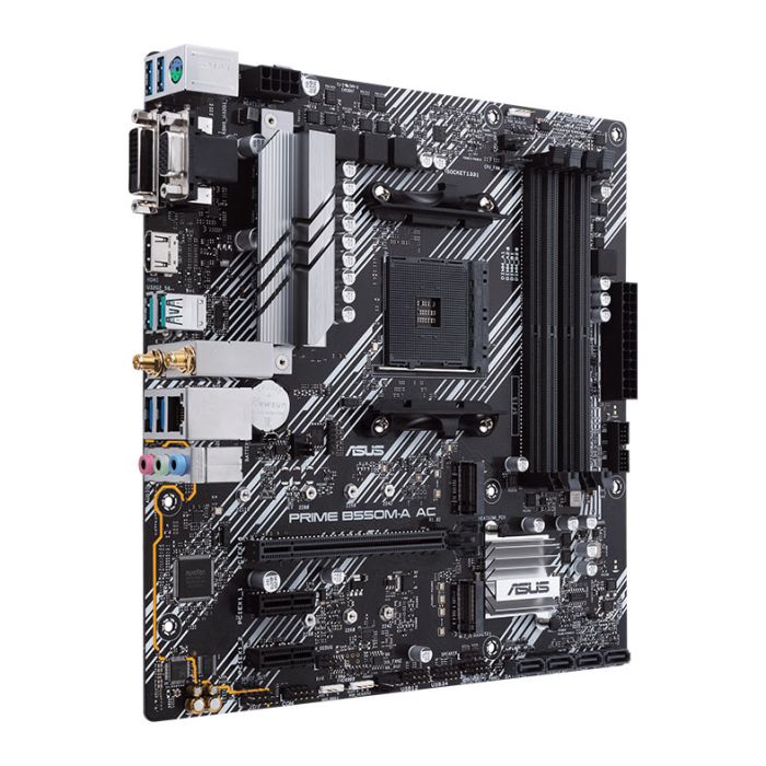 Placa Mae Asus PRIME B550M-A AC, Wifi, DDR4, Socket AM4, M-ATX, Chipset AMD B550, PRIME-B550M-A-AC