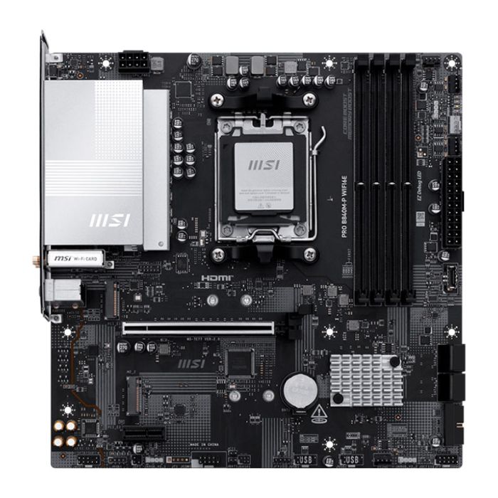Placa Mae MSI Pro B840M-P WiFi6E, DDR5, Socket AMD AM5, M-ATX, Chipset AMD B840, PRO-B840M-P-WIFI6E