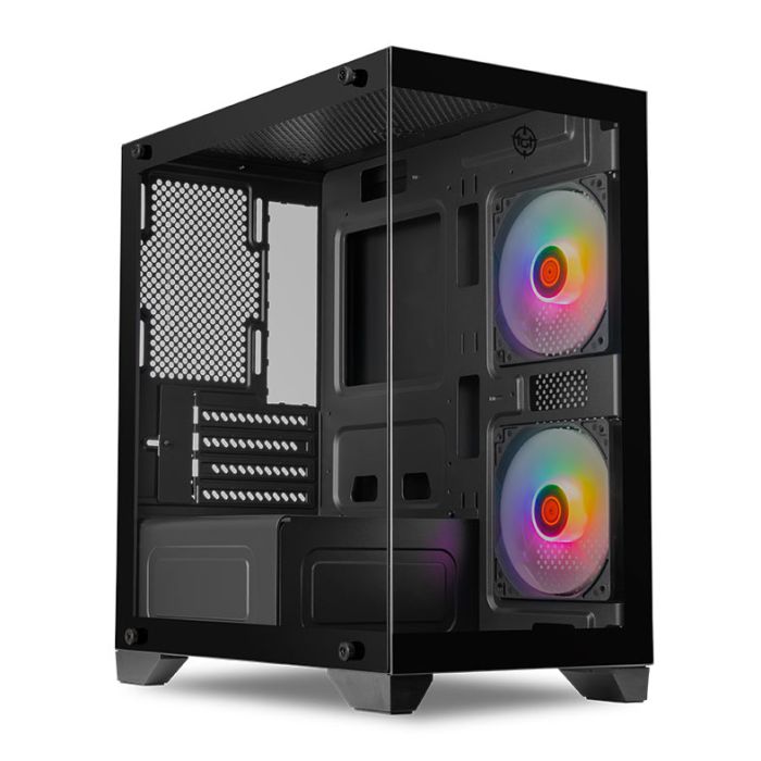 Gabinete Gamer TGT Gladiator, Rainbow, Mid-Tower, Lateral de Vidro, Com 2 Fans, Preto, TGT-GLD-BK