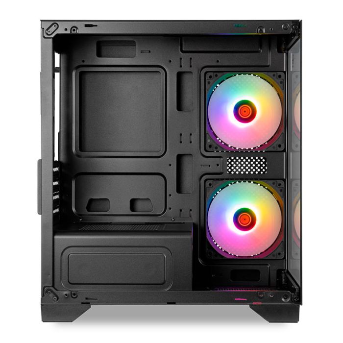 Gabinete Gamer TGT Gladiator, Rainbow, Mid-Tower, Lateral de Vidro, Com 2 Fans, Preto, TGT-GLD-BK