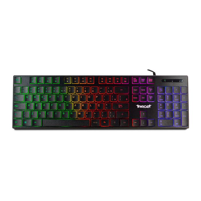 Kit Teclado e Mouse TGT Leopard 2, Rainbow, 1200 DPI, ABNT2, Preto, TGT-LP2-RBW01