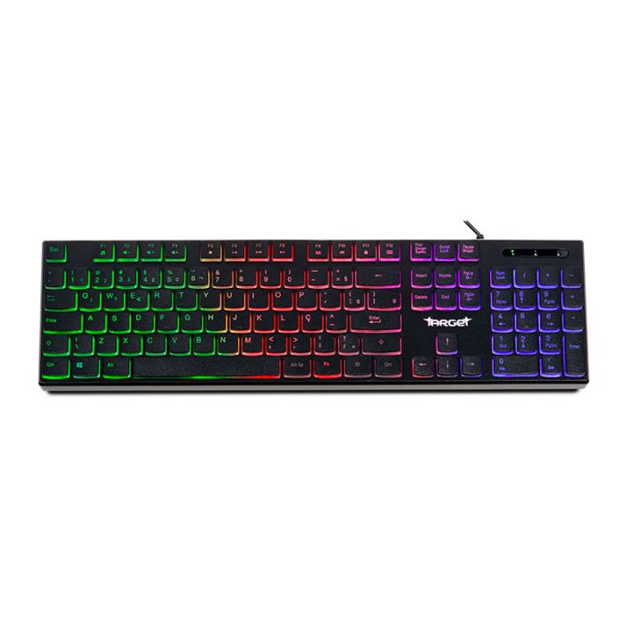 Kit Teclado e Mouse TGT Leopard 2, Rainbow, 1200 DPI, ABNT2, Preto, TGT-LP2-RBW01