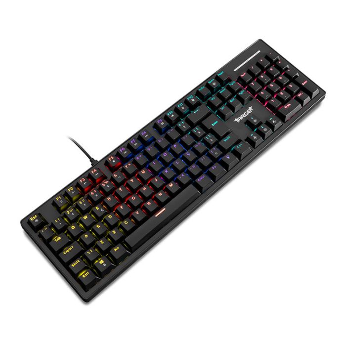 Teclado Mecanico TGT Sherman V3, Rainbow, ABNT2, Switch Huano Azul, Preto, TGT-SHR-RBW03